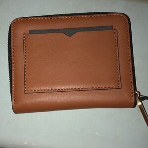All Saints Tan Leather Accessory with Gold Accent